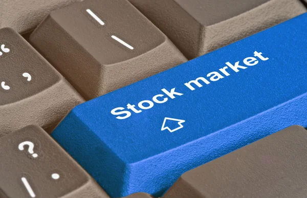 Keyboard with hot key for stock market — Stock Photo, Image