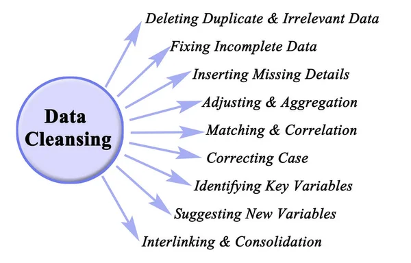 Девять Компонентов Очистки Данных — стоковое фото