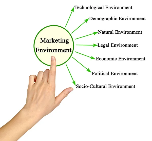 Sette Componenti Dell Ambiente Marketing — Foto Stock