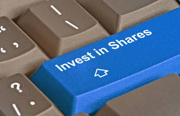 Blue Key Investment Strategy — Stock Photo, Image