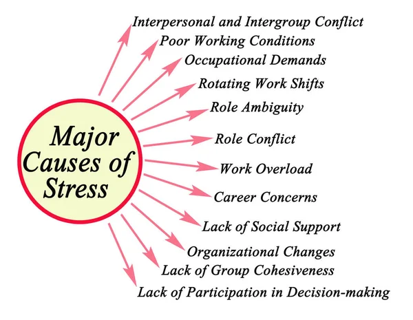 Dua Belas Penyebab Utama Stres — Stok Foto