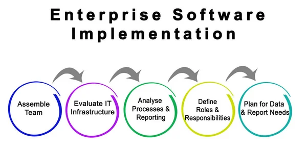 Hur Man Förbereder Sig För Enterprise Software Implementatio — Stockfoto
