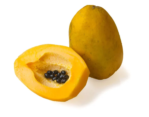 Papaya Frukt Isolerad Vit Bakgrund — Stockfoto