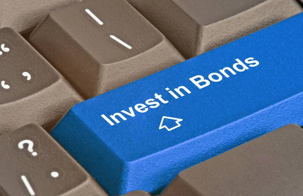 Chiave Blu Investire Obbligazioni — Foto Stock