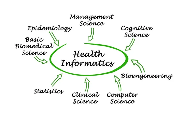 Acht Komponenten Der Gesundheitsinformatik — Stockfoto