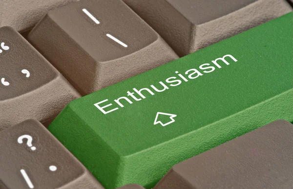 Keyboard with key for enthusiasm — Stock Photo, Image