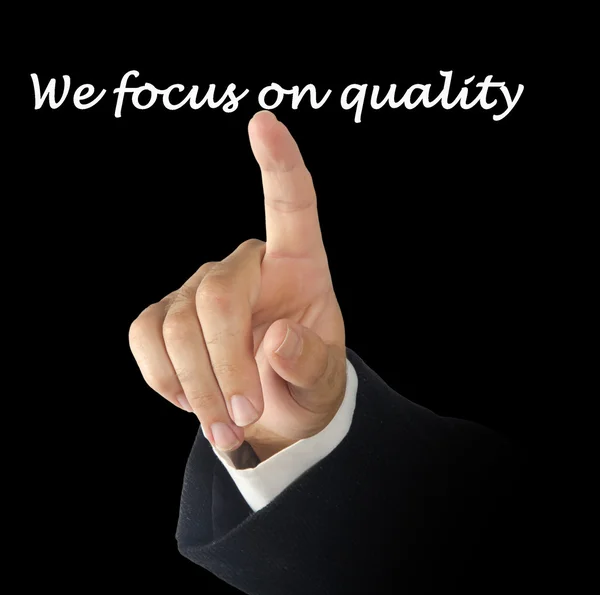 Vi fokuserar på kvalitet — Stockfoto