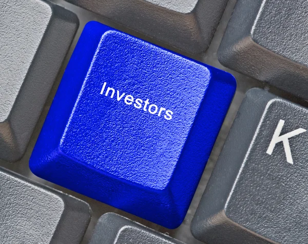 Teclado com tecla de atalho para investidores — Fotografia de Stock