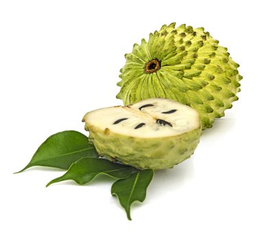 Soursop sections isolated on white background  clipart
