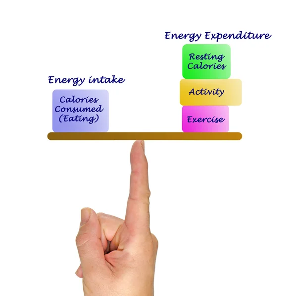 Evenwicht tussen energie-inname en energieverbruik — Stockfoto
