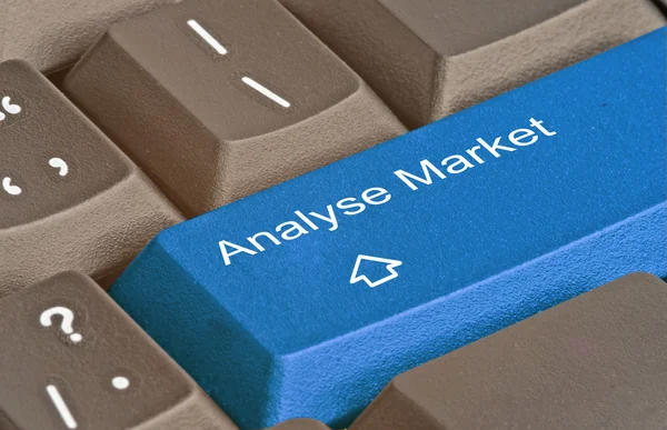 Keyboard with hot key for  market analysis — Stock Photo, Image