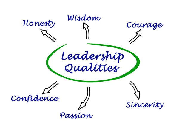 Diagram of leadership qualities — Stock Photo, Image