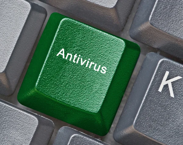 Keyboard with key for antivirus — Stock Photo, Image