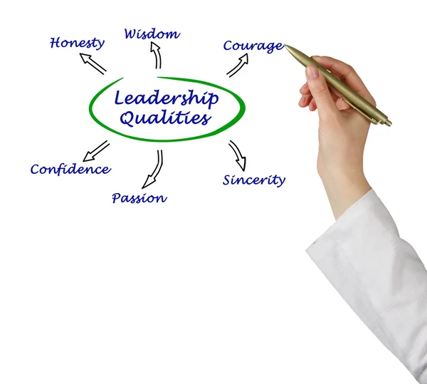 Diagram of leadership qualities — Stock Photo, Image