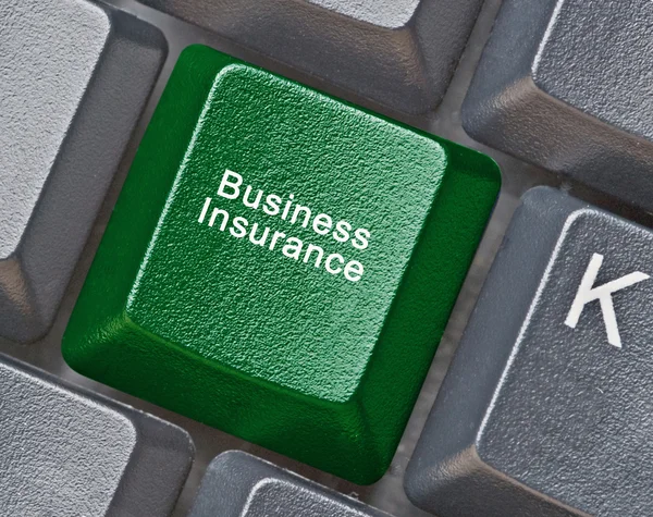 Hot key for business insurance — Stock Photo, Image