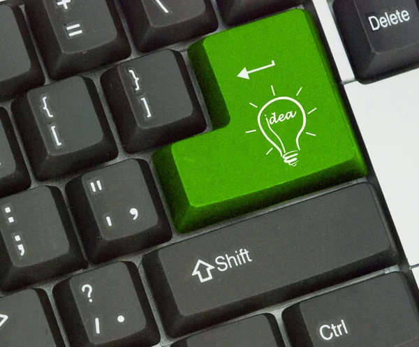 Teclado con tecla de acceso rápido para ideas — Foto de Stock