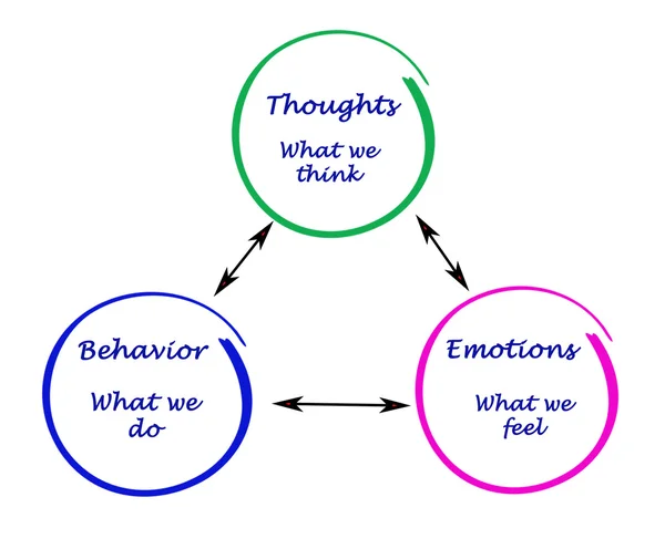 Relationship between cognition, emotions, and behavior — Stock Photo, Image