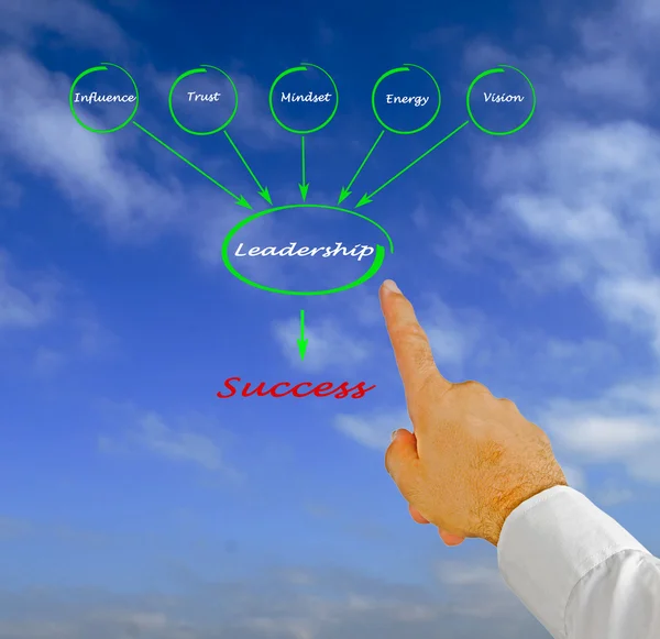 Диаграмма, показывающая компоненты лидерства — стоковое фото
