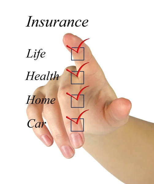 Insurance list — Stock Photo, Image