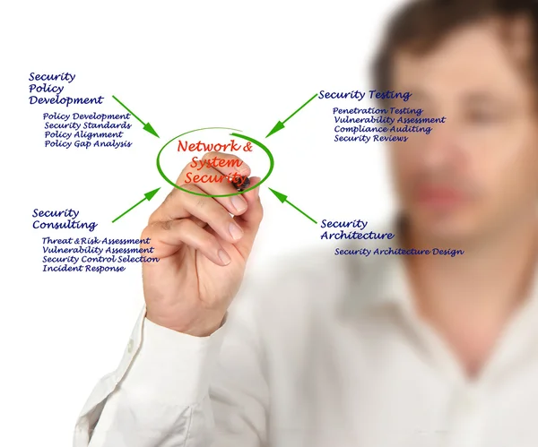 Diagram of Network and System Security — Stock Photo, Image