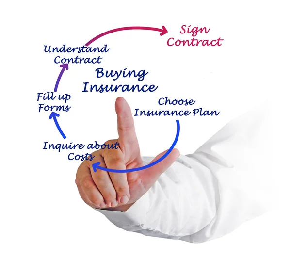 Diagram över köpa försäkring — Stockfoto