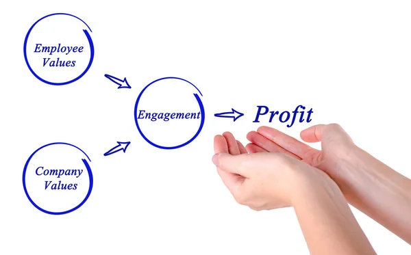 Diagram of getting profit from engagement — Stock Photo, Image