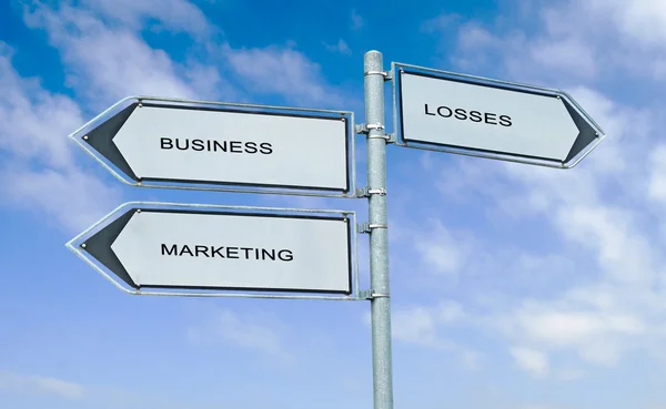 Direction road to marketing and losses — ストック写真
