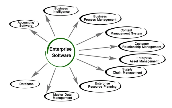 Diagramm der Unternehmenssoftware — Stockfoto