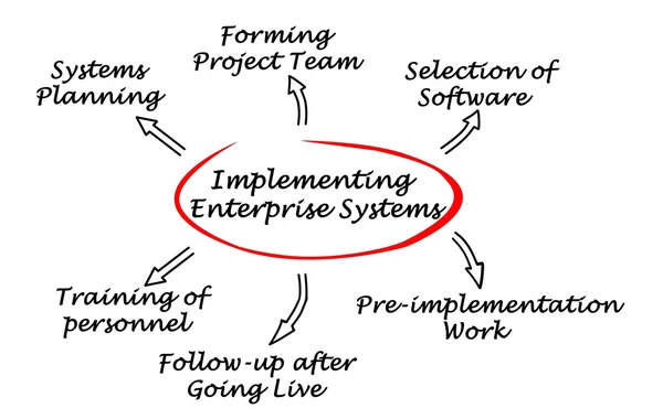 Uitvoering van enterprise systeem — Stockfoto