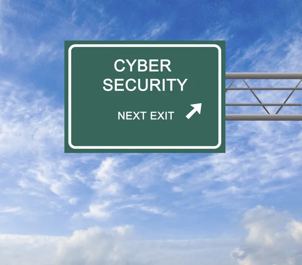 Road Sign to cyber security — Stock Photo, Image