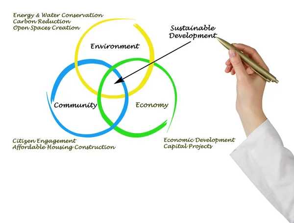 Diagrama del desarrollo sostenible — Foto de Stock