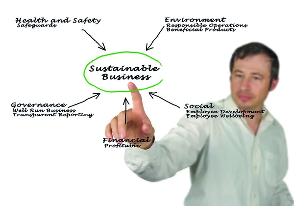 Diagramm nachhaltigen Wirtschaftens — Stockfoto