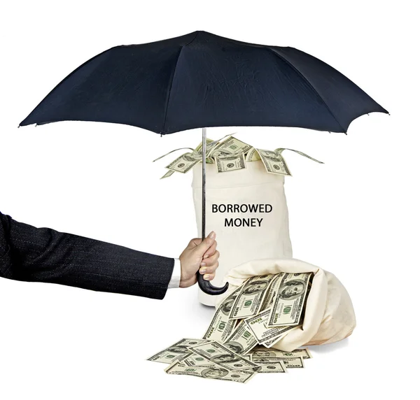 Bag with Borrowed money — Stock Photo, Image