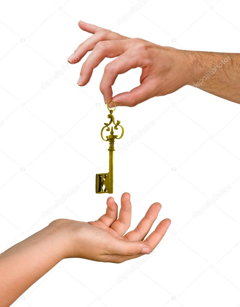 man and woman with key