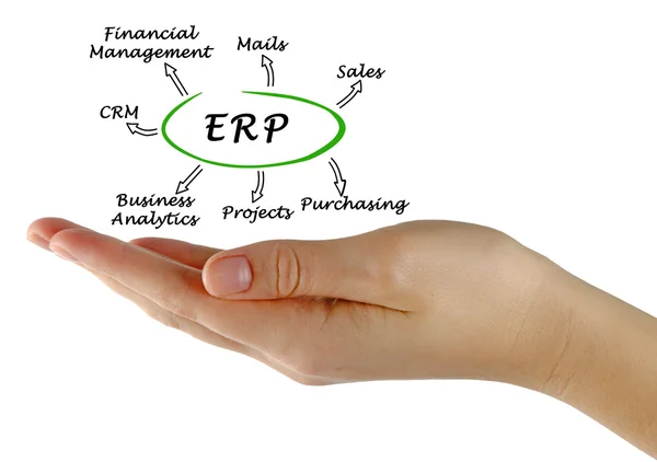 Diagrama de los beneficios del ERP —  Fotos de Stock