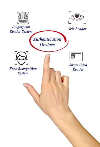 Diagram of Authentication devices — Stock Photo, Image