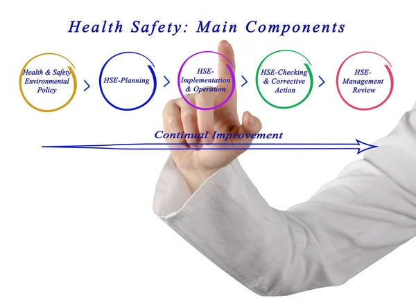 Diagram of Health Safety: Main Components — Stock Photo, Image