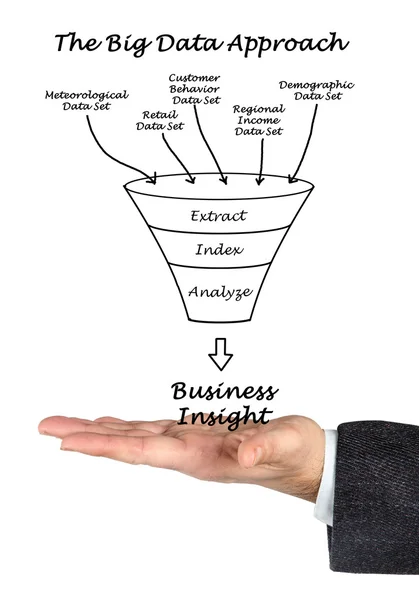 Um diagrama da abordagem de Big Data — Fotografia de Stock