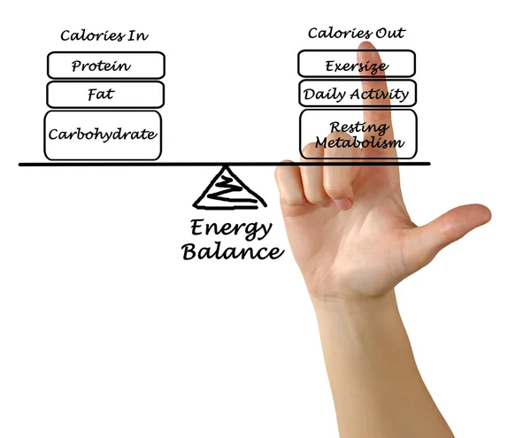 A diagram az egyensúly közötti energia-bevitel és az energia költségek — Stock Fotó