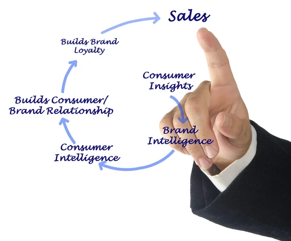 Presentation of Diagram of sales — Stock Photo, Image