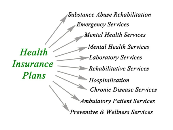 Sağlık sigortası planı diyagramı — Stok fotoğraf