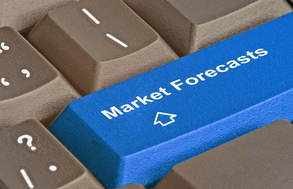 Keyboard with key for market forecast — Stock Photo, Image