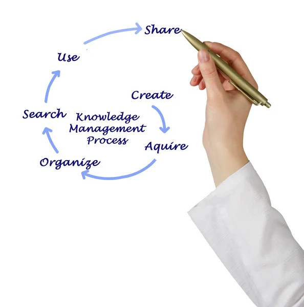 Diagram av kunskapen förvaltningsprocessen — Stockfoto