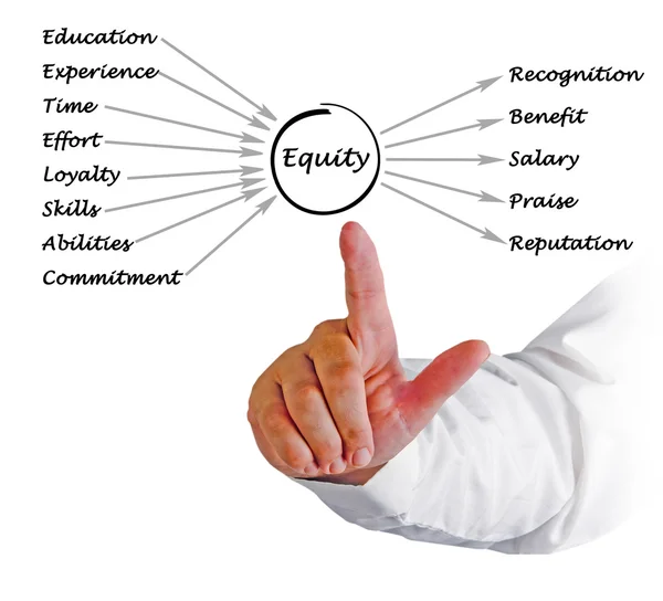 Presentation of Diagram of equity — Stock Photo, Image