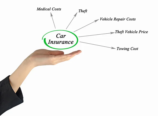 Діаграма страхування автомобіля — стокове фото