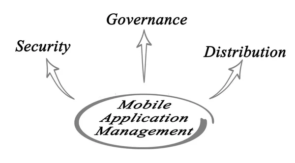 Diagrama de Gestión de Aplicaciones Móviles —  Fotos de Stock