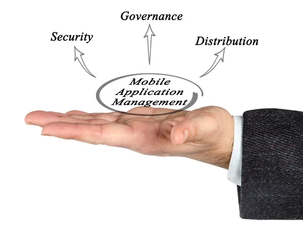 Schemat zarządzania aplikacji mobilnych — Zdjęcie stockowe