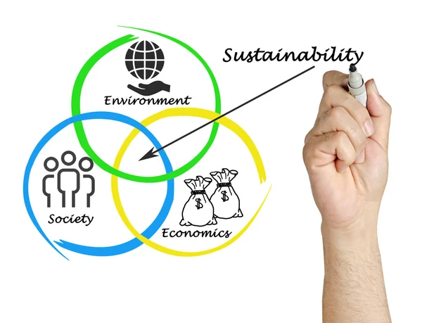 Presentatie van diagram van duurzaamheid — Stockfoto