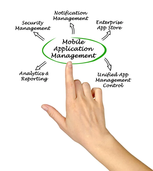 Diagrama de Gestão de Aplicações Móveis — Fotografia de Stock