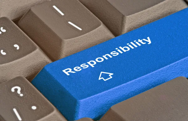 Blue  key for responsibility — Stock Photo, Image